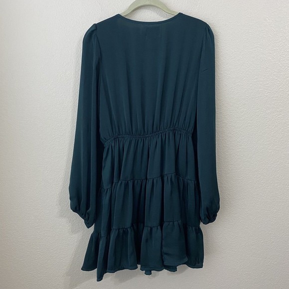 Princess Polly Womens Dress Size 6 Green Layered Tie Front n1 - Picture 2 of 9